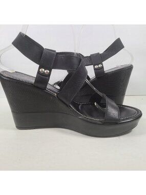 LUISA D'ORIO  Brown Women's  Sandals Wedge Shoes 8.5M Italy